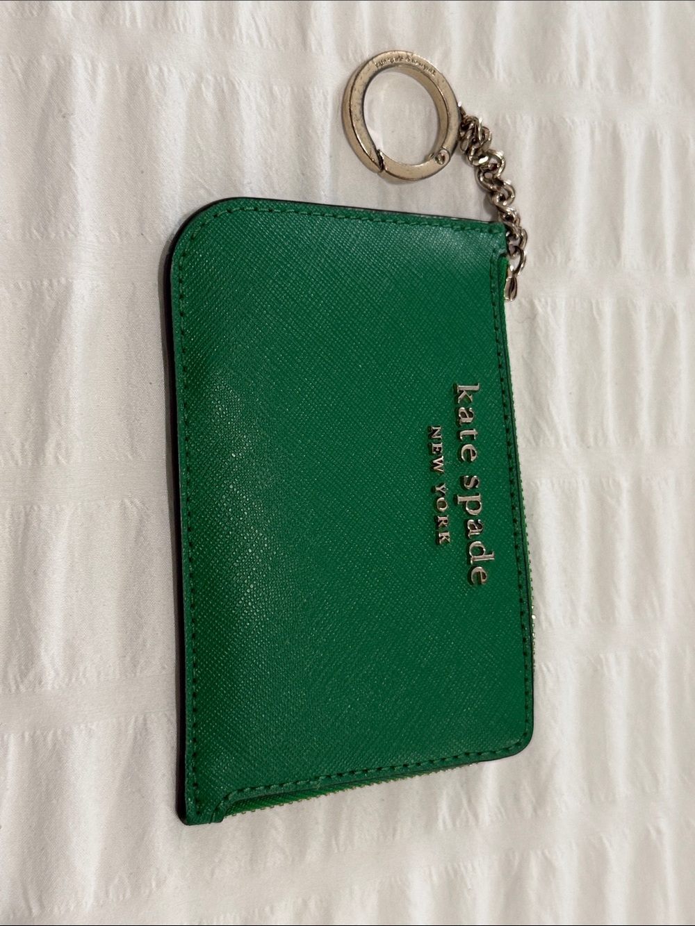 Kate Spade Green Saffiano Leather Key Card Holder